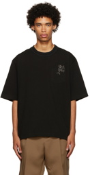sacai Black Embroidered T-Shirt