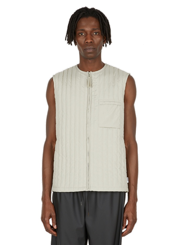 Photo: Quilted Liner Sleeveless Jacket in Grey