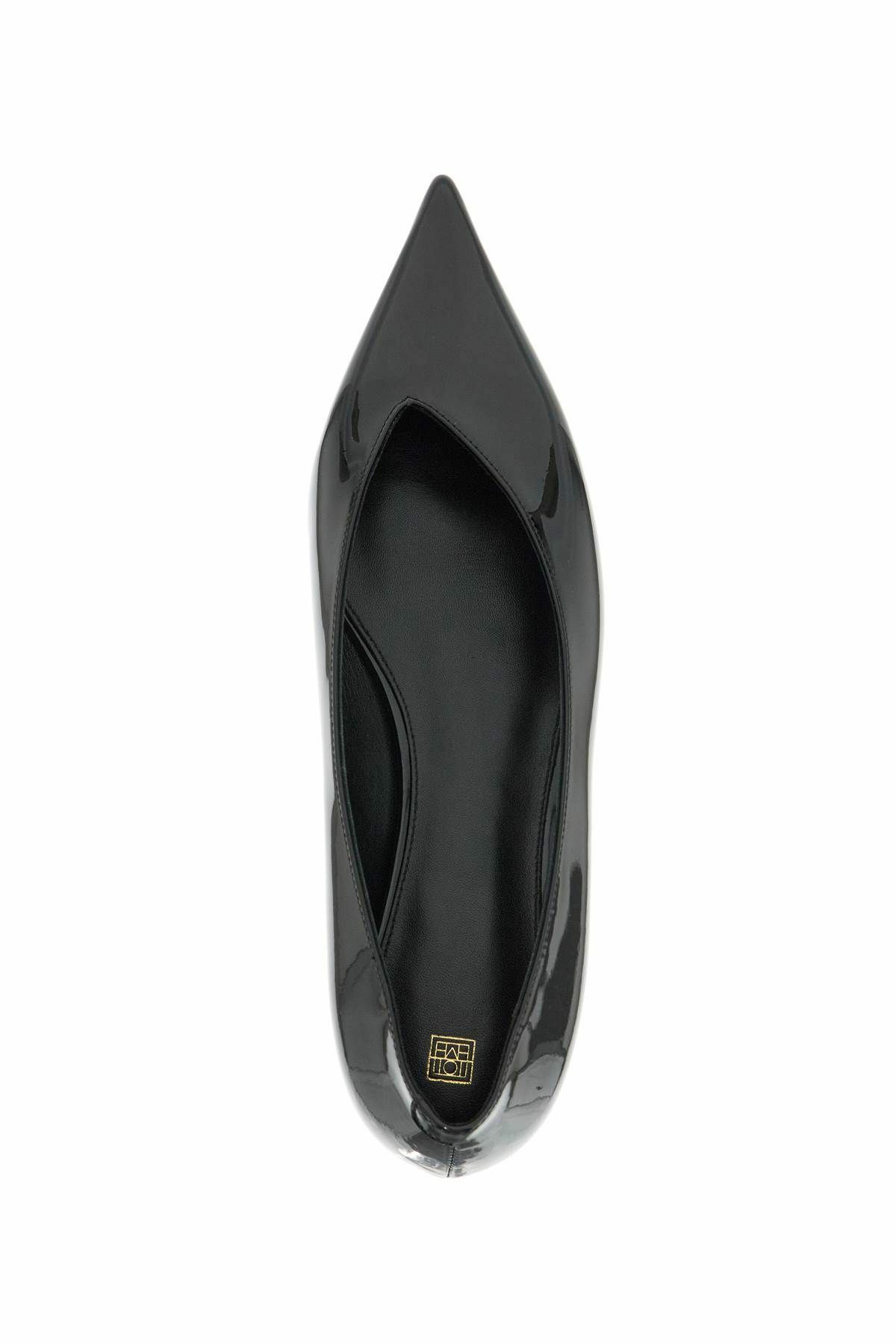 TOTEME asymmetric patent leather baller Black Toteme