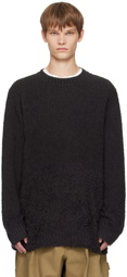 YOHJI YAMAMOTO Gray Gradation Round Neck Sweater