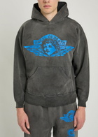 Saint Mxxxxxx Angel of Death Printed Hooded Cotton Sweatshirt Black