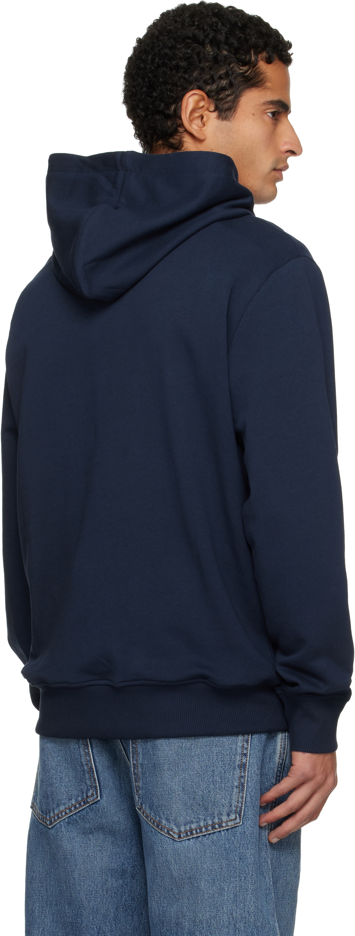 Balmain Navy Printed 'Balmain' Paris Hoodie