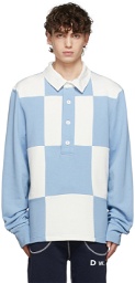 Daniel W. Fletcher White & Blue Check Rugby Shirt