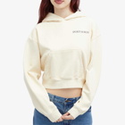 Sporty & Rich Women's H&W Club Cropped Hoodie in Cream