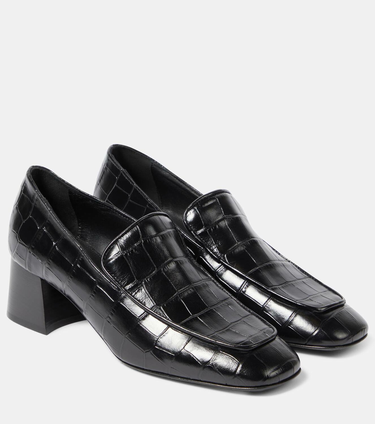 Toteme The Block Heel croc-effect loafer pumps Toteme