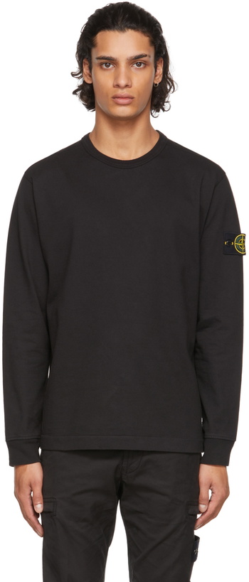 Photo: Stone Island Black Lightweight Long Sleeve T-Shirt