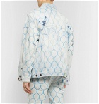 Off-White - Oversized Printed Bleached Denim Jacket - White