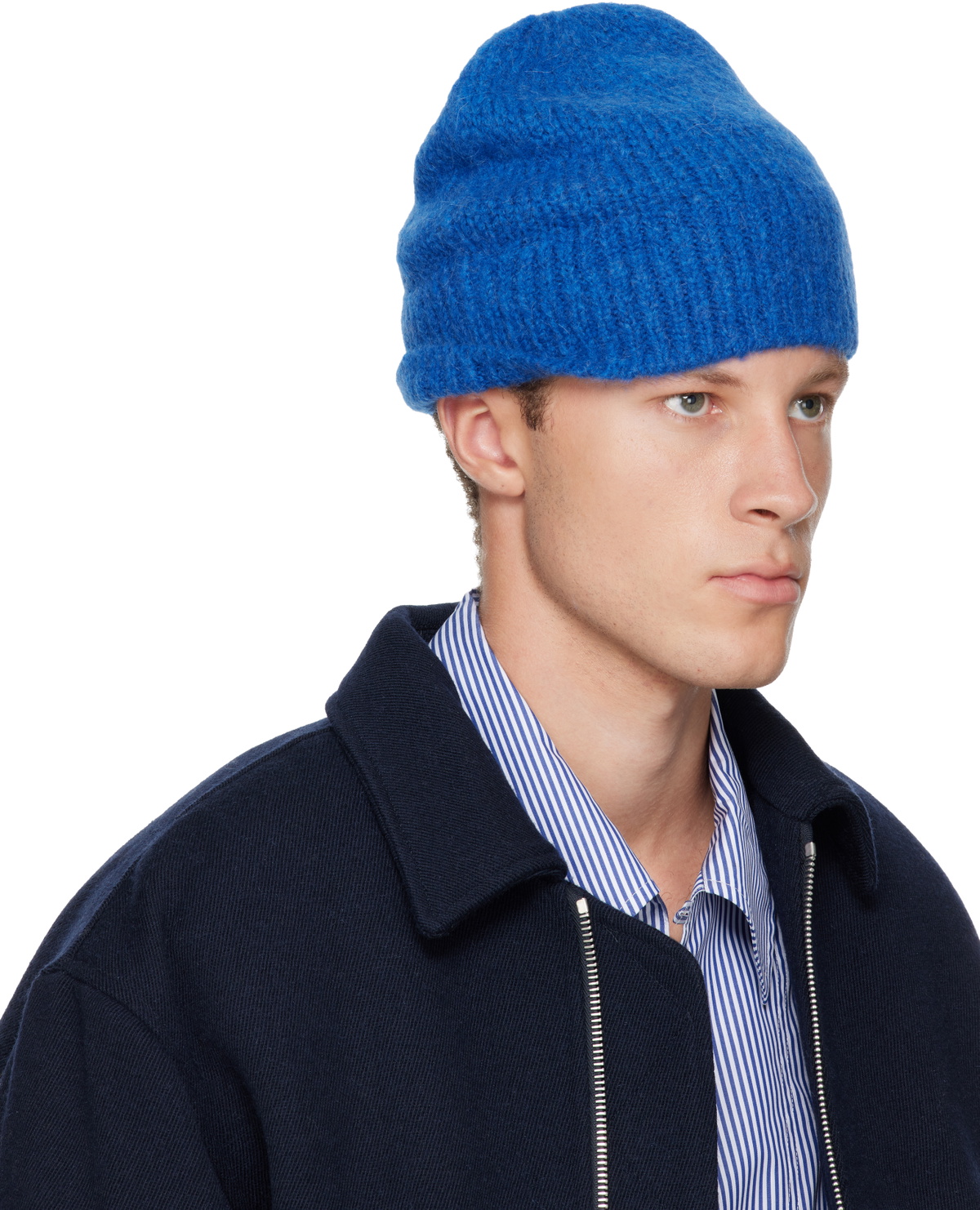 Dries Van Noten Blue Alpaca Blend Beanie