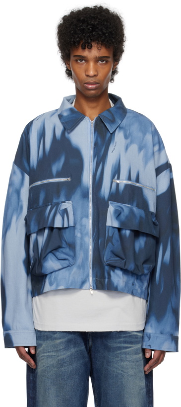 Photo: Collina Strada Blue Barbed Floral Nash Denim Jacket