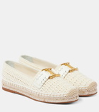 Chloé Marcie leather-trimmed crochet espadrilles