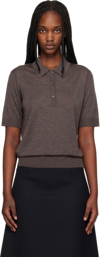 Photo: Loulou de Saison Brown Migo Fluid Cashmere Polo