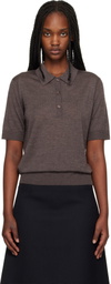 Loulou de Saison Brown Migo Fluid Cashmere Polo
