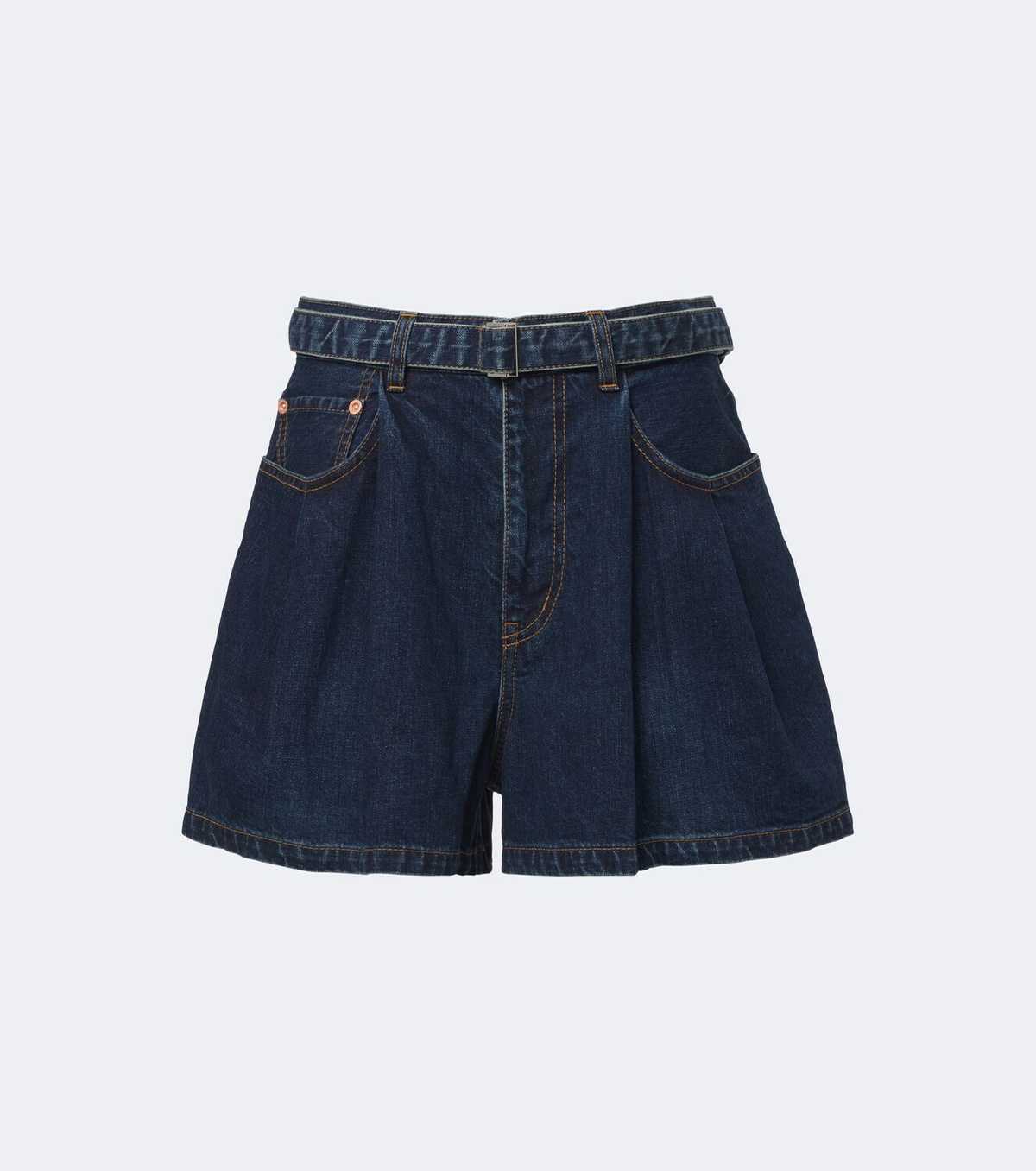 Sacai Belted denim shorts