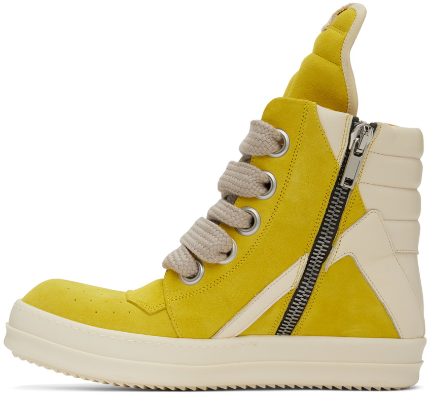 靴 Rick Owens geobasket yellow Rick Owens Yellow Geobasket Sneakers Rick Owens
