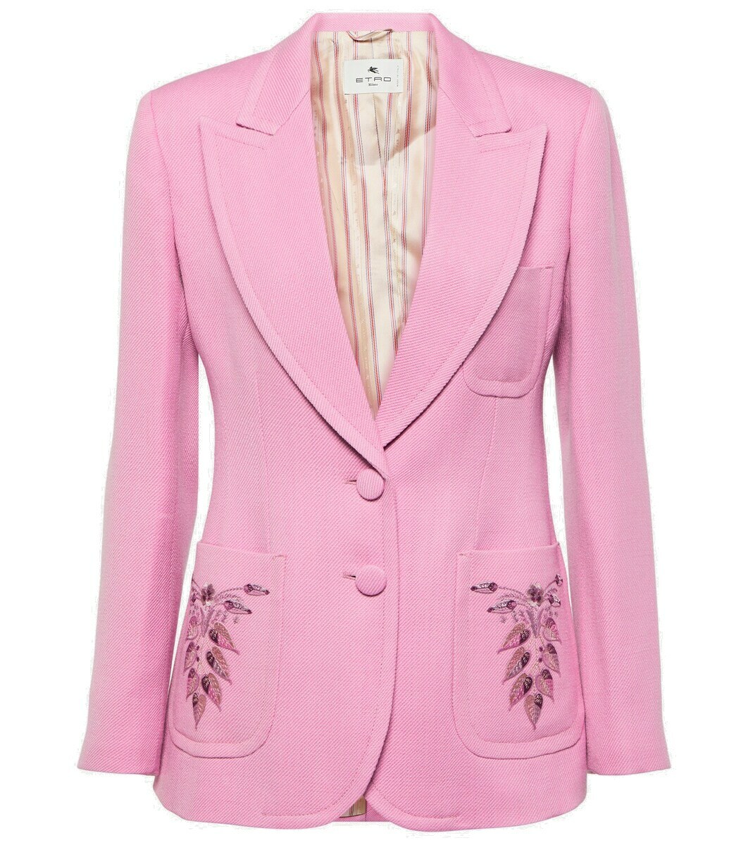 Etro Embroidered wool-blend blazer Etro