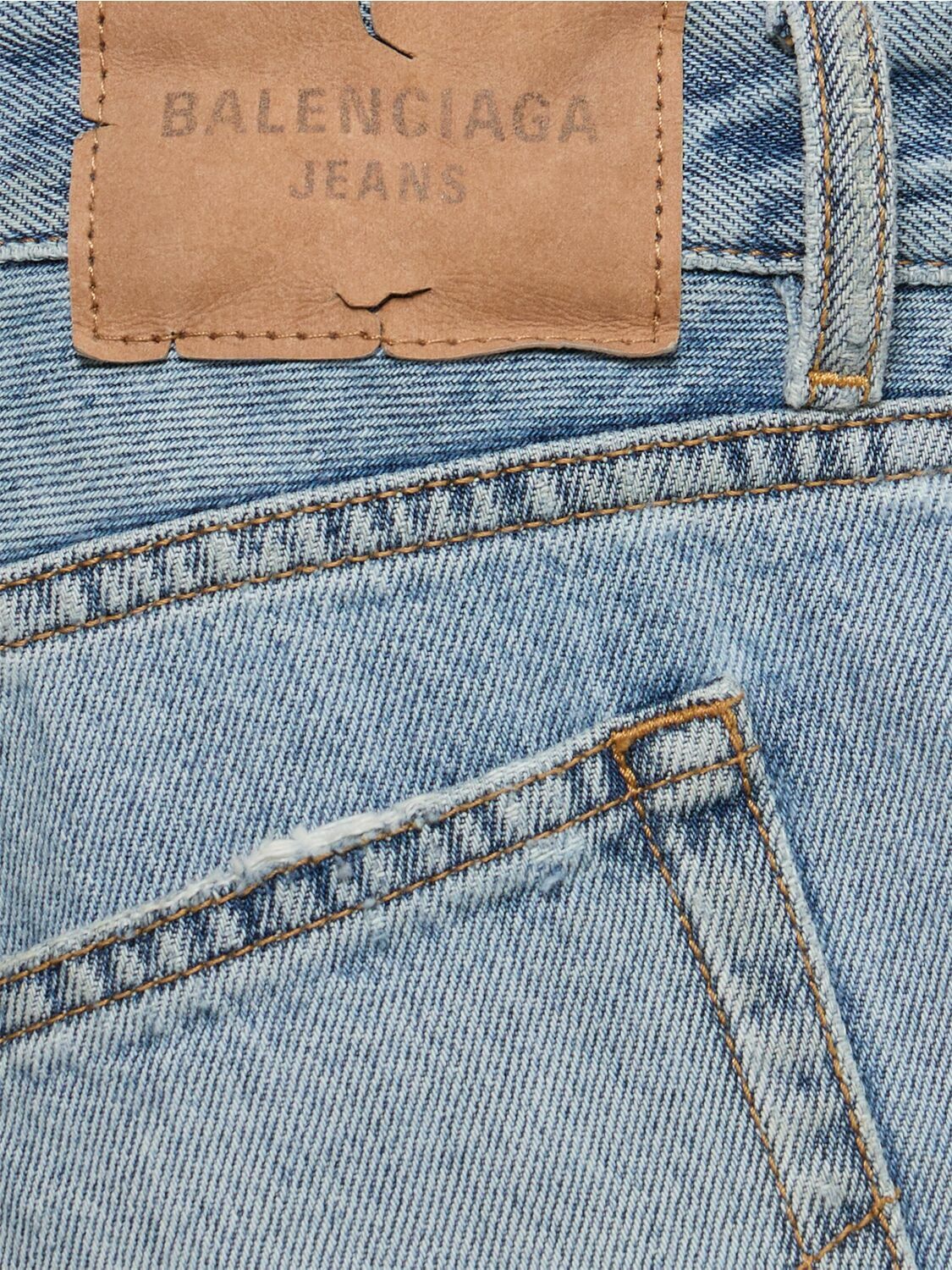 BALENCIAGA cotton Waist rubber wide Denim pants Bottoms 621956 Indigo XS