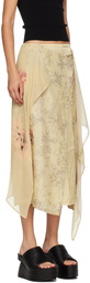 Dries Van Noten Beige Draped Midi Skirt