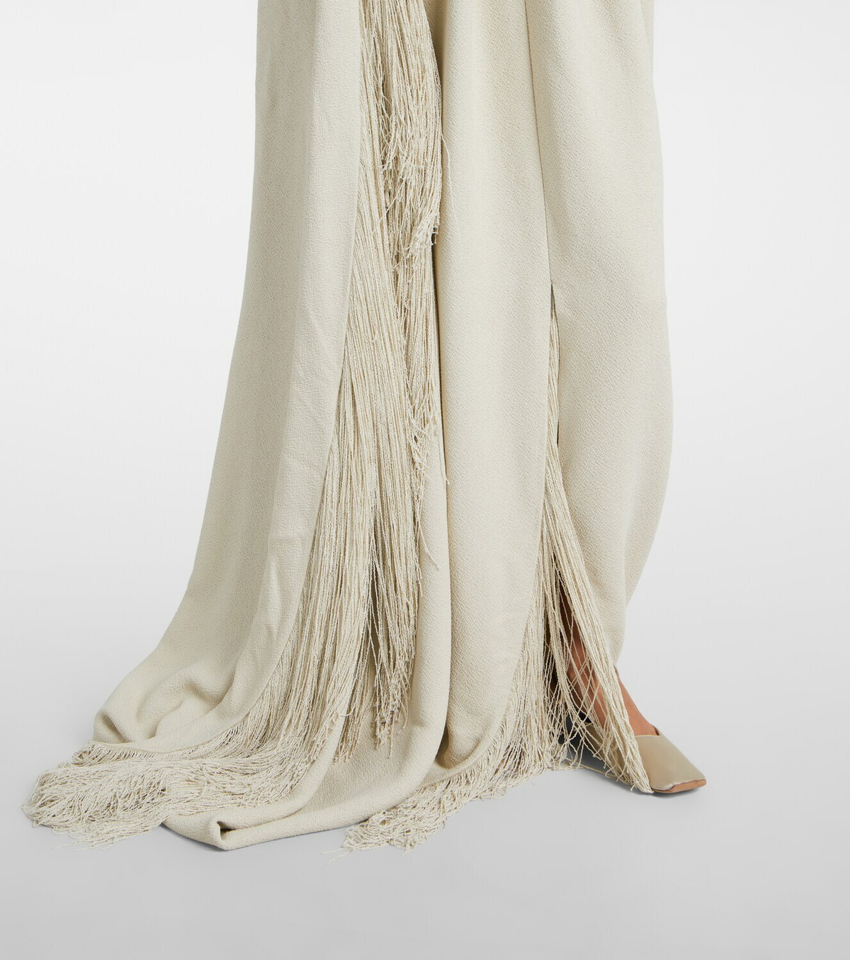 Calvin Klein Collection Vicky fringed gathered gown