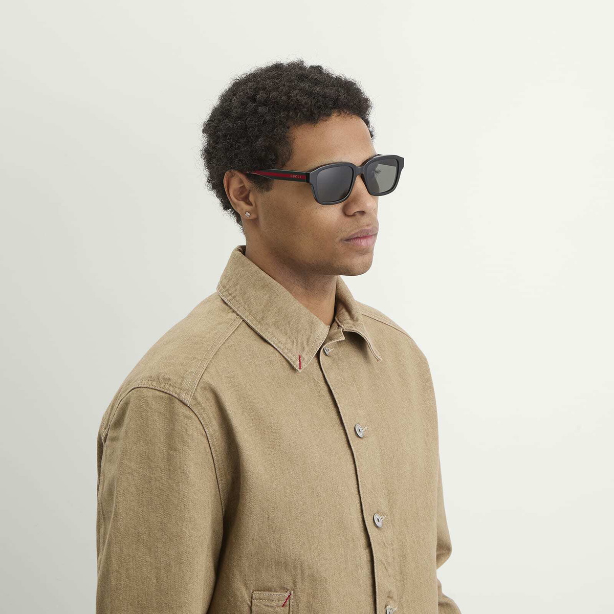 Gucci Black/Green/Grey sunglasses Gucci GG1857S Square Sunglasses | Fashion Eyewear US main image 4