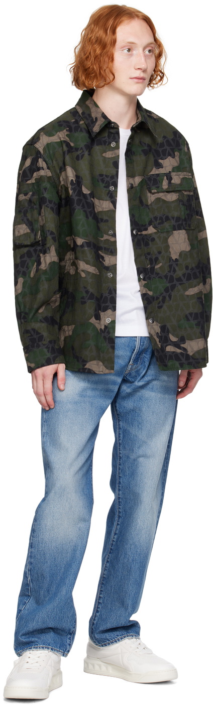 Valentino Green Camouflage Jacket