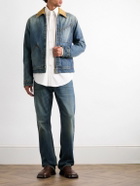 Alexander McQueen - Suede-Trimmed Denim Jacket - Blue