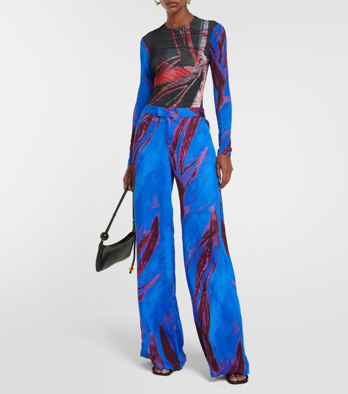 Louisa Ballou Printed wide-leg pants