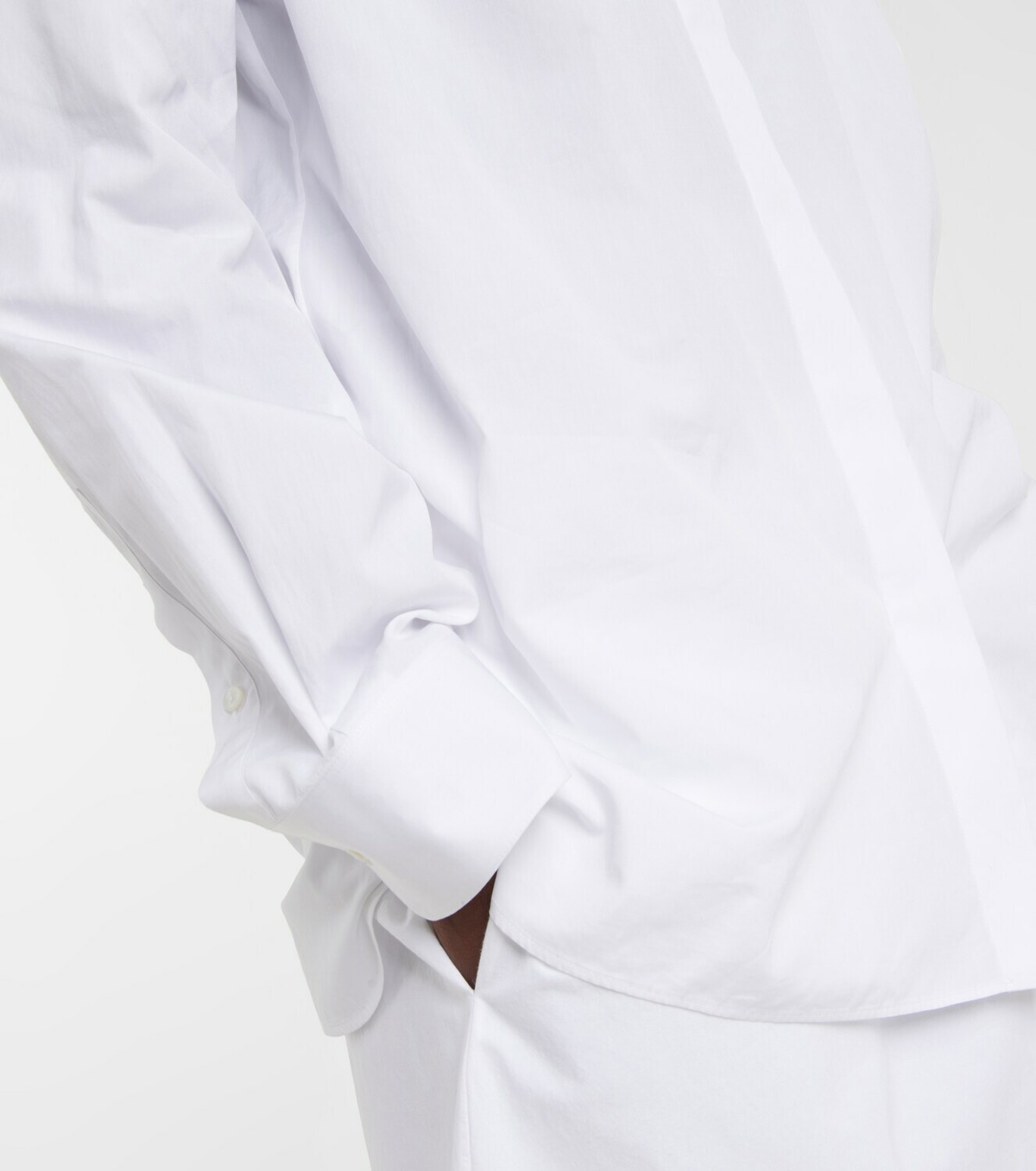 The Row Derica cotton and cashmere drill shirt