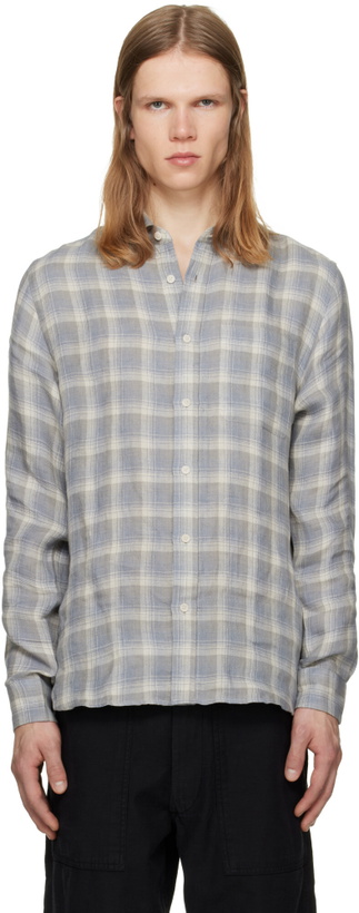 Photo: Ralph Lauren Purple Label Gray Plaid Linen Twill Shirt