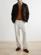 Caruso - Dalila Suede-Trimmed Wool Jacket - Brown