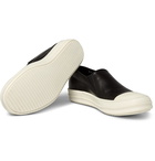 Rick Owens - Rubber-Trimmed Leather Slip-On Sneakers - Men - Black