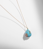 Yvonne Léon Pendentif L'océan 9kt gold necklace with turquoise, diamonds, and gemstones