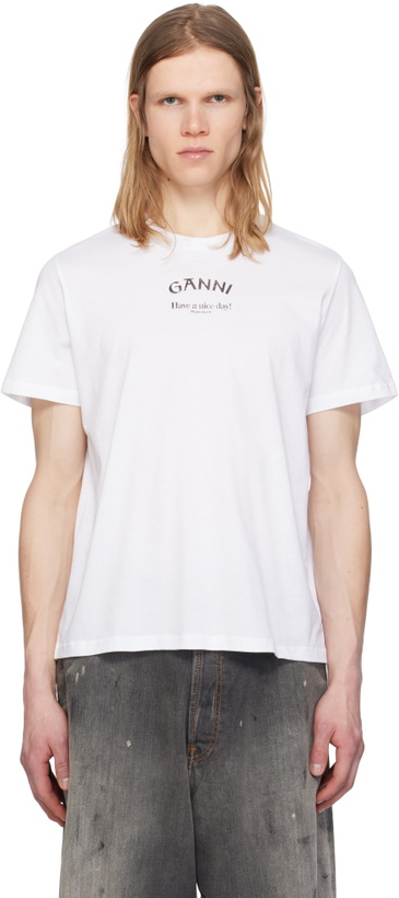 Photo: GANNI White Relaxed O-Neck T-shirt