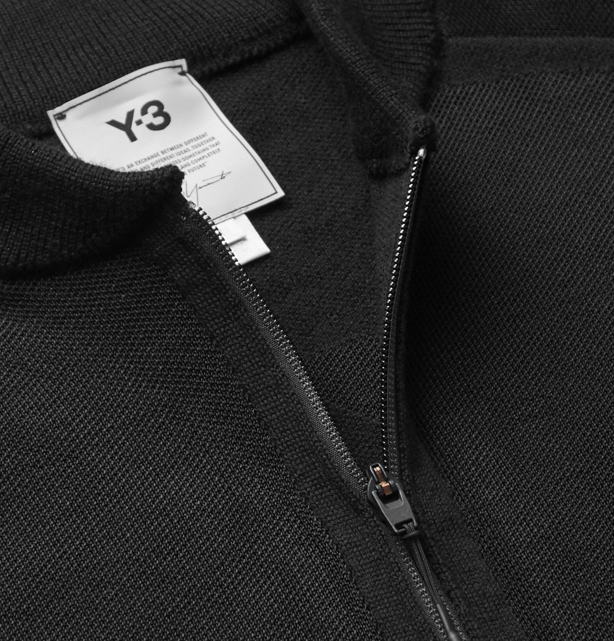 Y-3 - Knitted Zip-Up Cardigan - Black Y-3