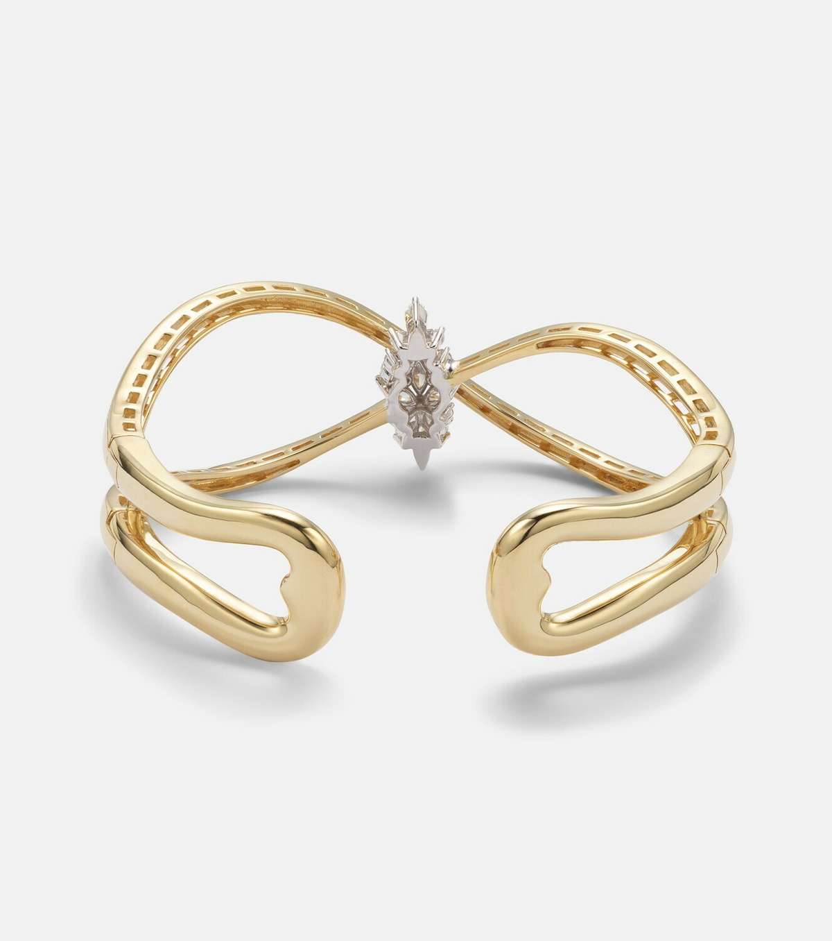 Yeprem Golden Strada 18kt white and yellow gold bangle with diamonds