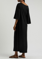 BY Malene Birger Yalia Draped Cotton Maxi Dress Black