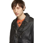 Schott Black Vintaged Leather Motorcycle Jacket