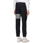 Thom Browne Navy Snap Front Track Trousers