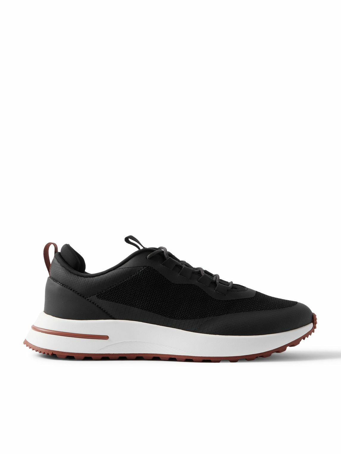 Loro Piana - Weekend Walk Leather-Trimmed Mesh Sneakers - Black