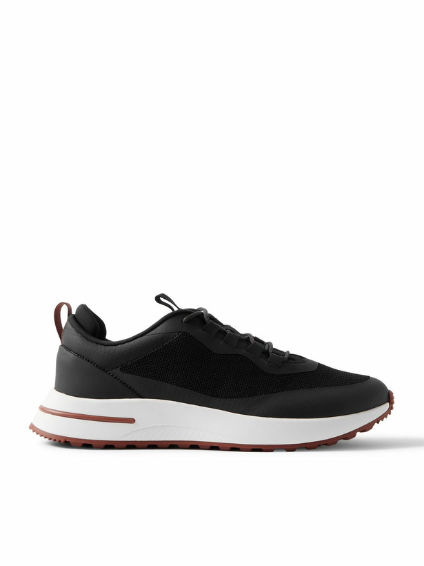 Photo: Loro Piana - Weekend Walk Leather-Trimmed Mesh Sneakers - Black