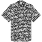 Vetements Men's Grafitti Print Short Sleeve Shirt in Black/White