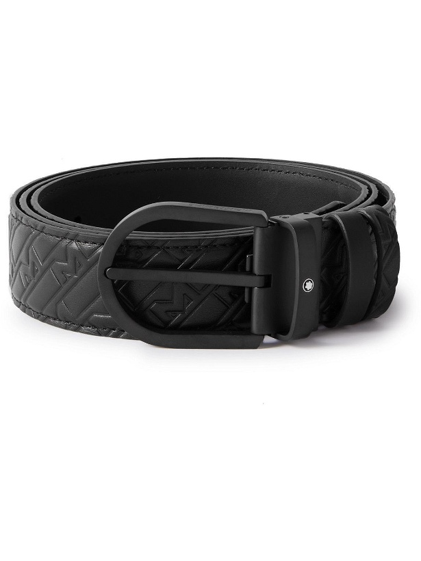 Photo: Montblanc - 3.5cm Logo-Embossed Leather Belt