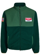 Cherry Los Angeles Racing Appliquéd Panelled Fleece Jacket Green