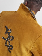 BODE - Carson Studded Leather-Trimmed Suede Jacket - Yellow