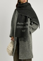 Acne Studios Venus 1996 Logo-intarsia Wool Scarf - Black And White - One Size