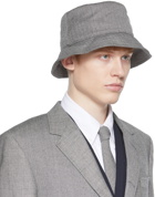 Thom Browne SSENSE Exclusive Gray & Black Wool Bucket Hat