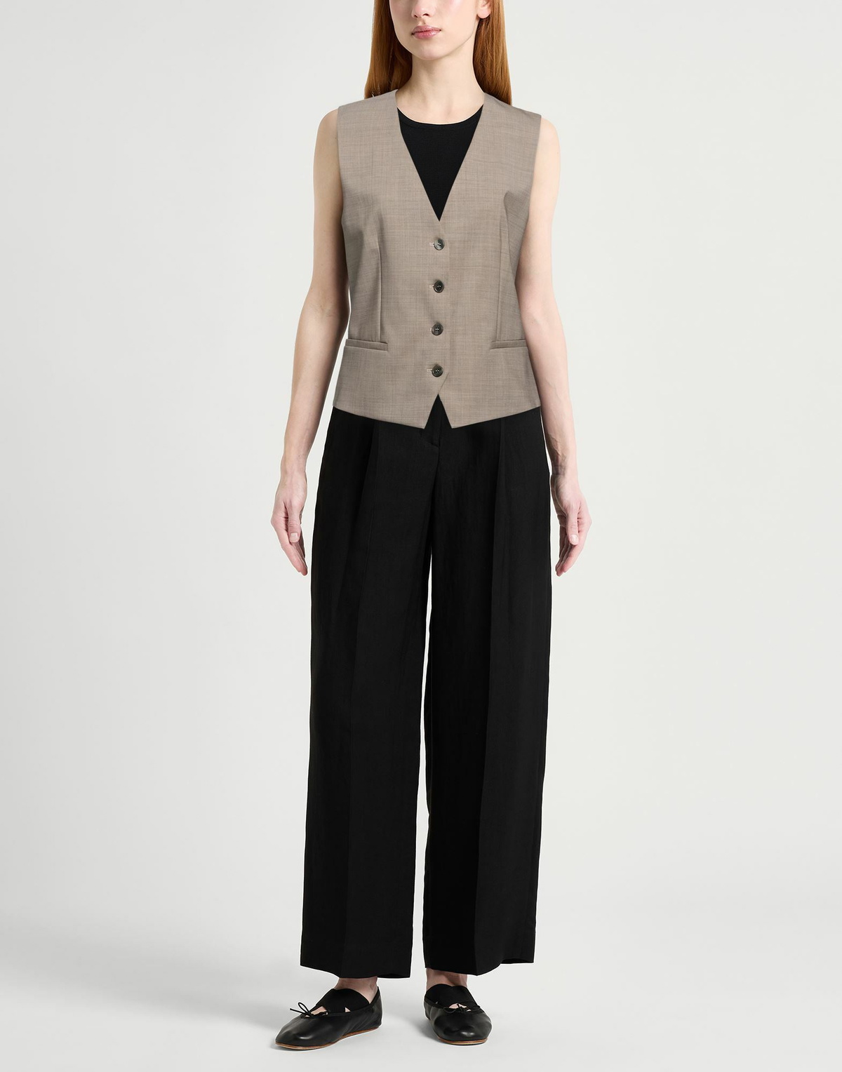 P. a.r. o.s. h. Womens Tailored Vest Taupe