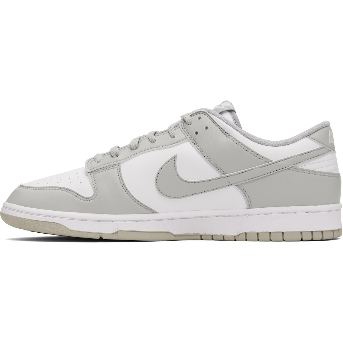 Nike White & Gray Dunk Low Retro Sneakers