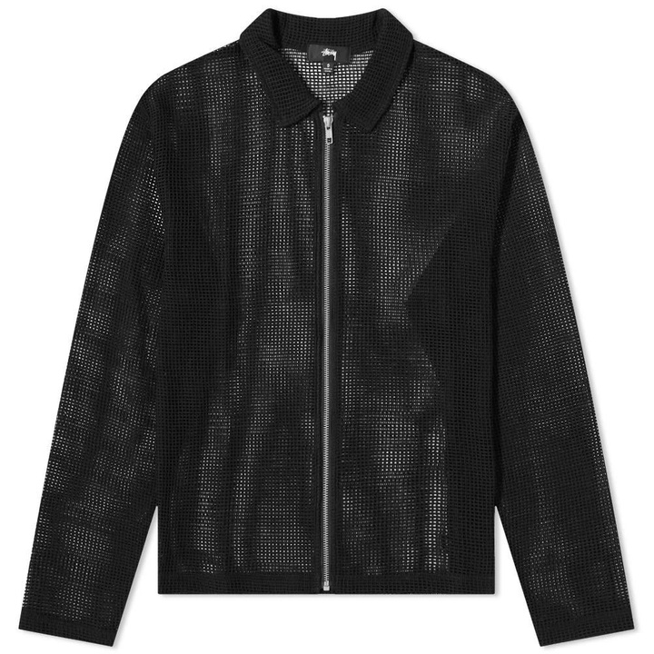 Photo: Stussy Cotton Mesh Zip Shirt