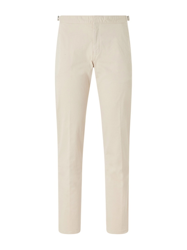 Photo: Orlebar Brown - Fallon Slim-Fit Straight-Leg Organic Cotton-Blend Twill Trousers - Neutrals