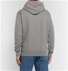 AMI - Logo-Embroidered Loopback Cotton-Jersey Hoodie - Gray